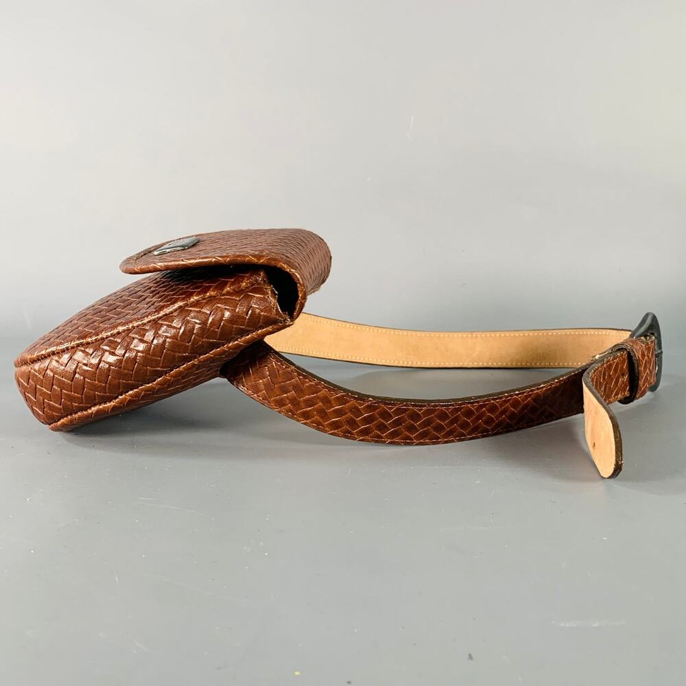 JENNY AND THE BOYS Size S Brown Woven Leather Belt Bag - Picture 3 of 5